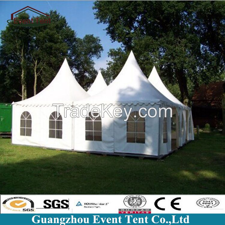 6x6m pagoda tent with PVC clear church windows 