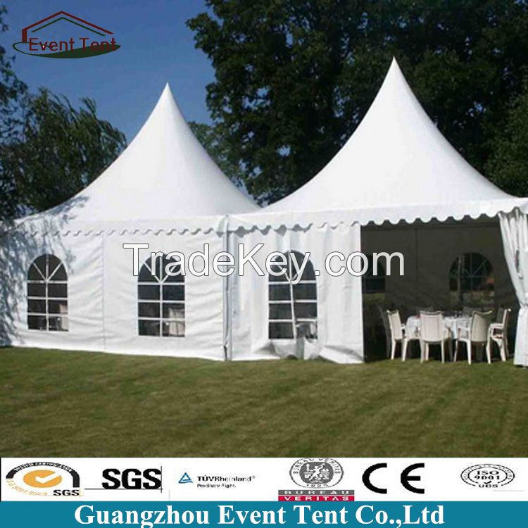 6x6m pagoda tent with PVC clear church windows 