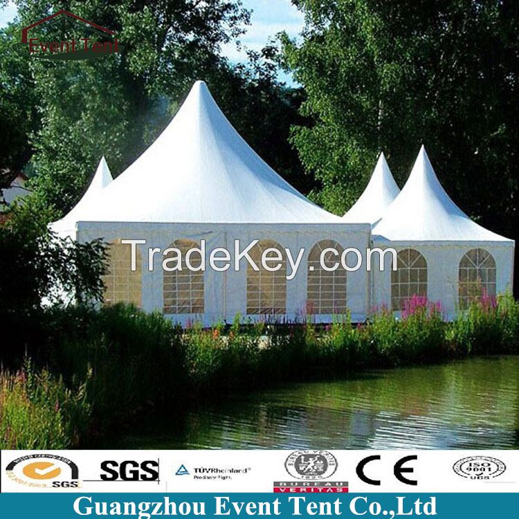 6x6m pagoda tent with PVC clear church windows 