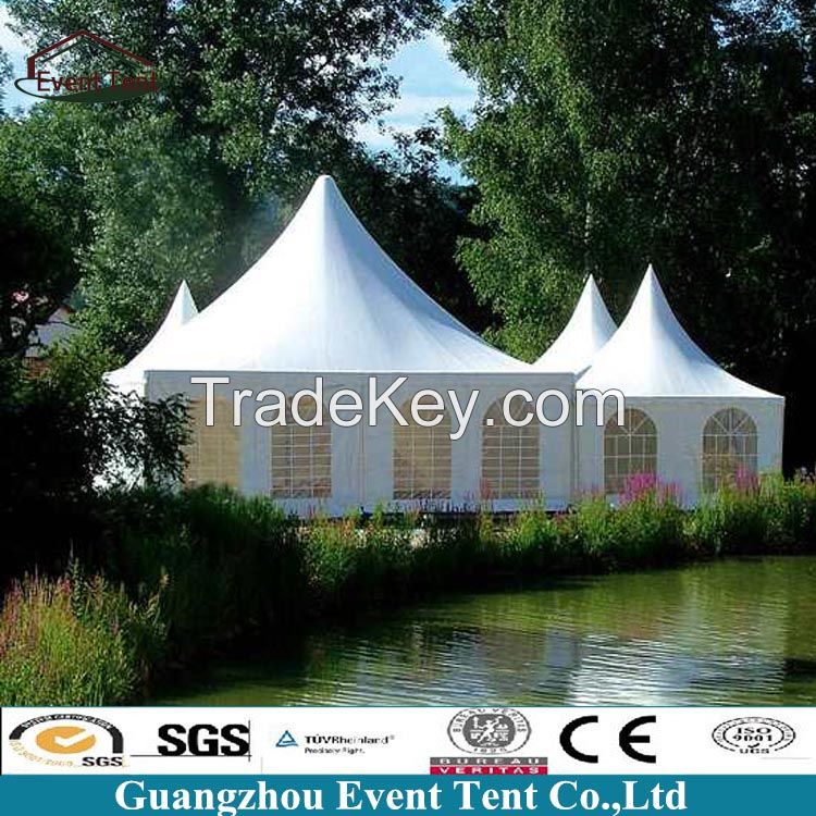 6x6m heavy duty luxury pagoda tent for hotel with windows