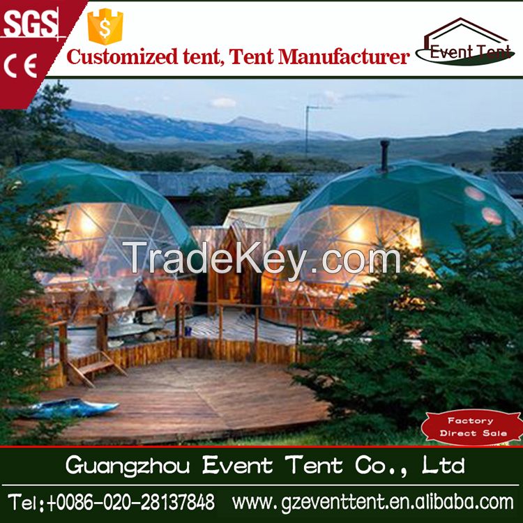 beautiful group geodesic dome tent for tourist attraction