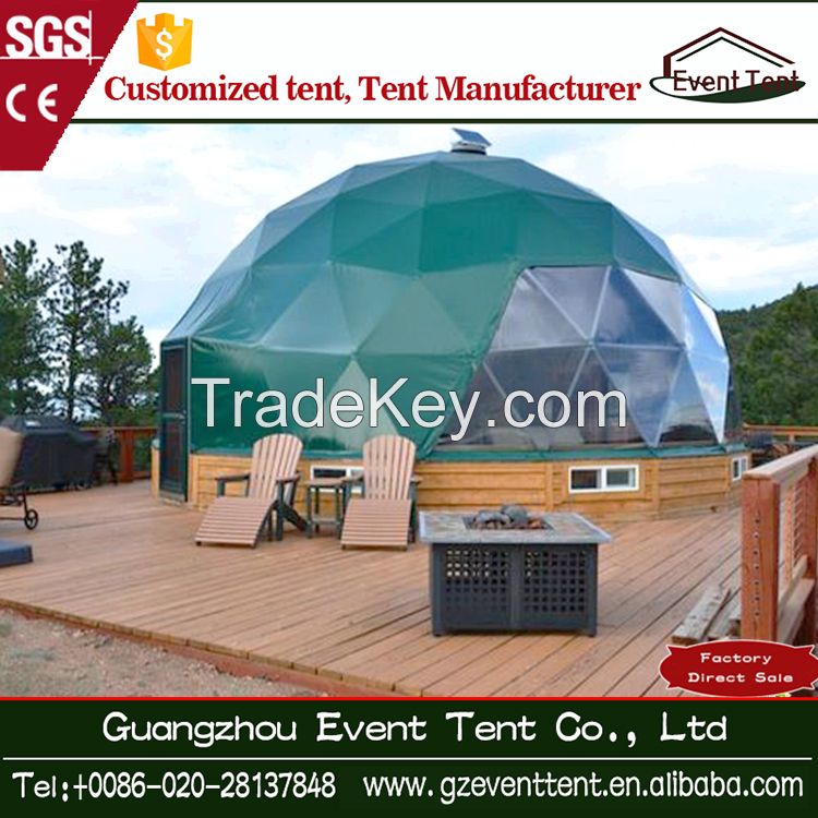 beautiful luxury green PVC party geodesic dome tent for sale