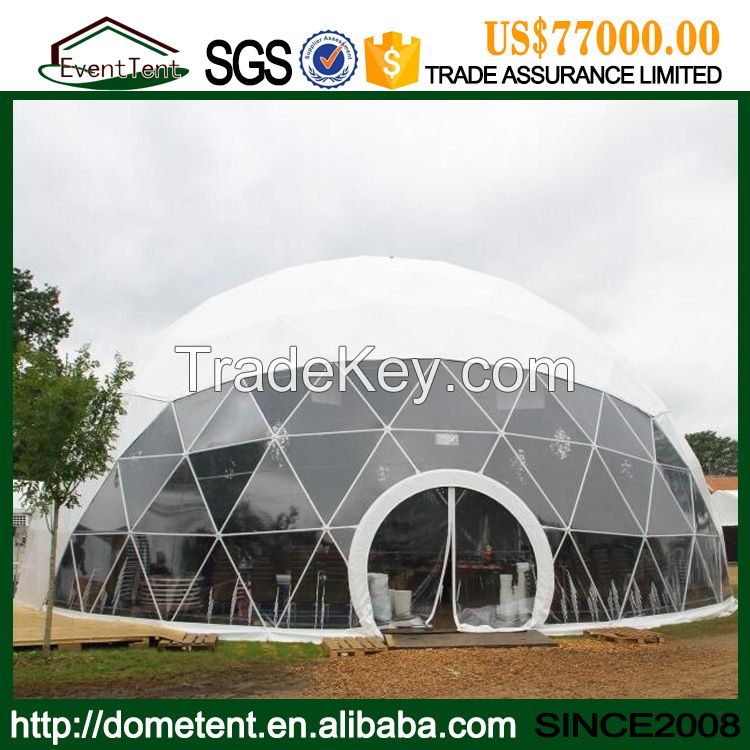 25m Dia Geodesic Dome Tent With Black PVC Cover For Party Event