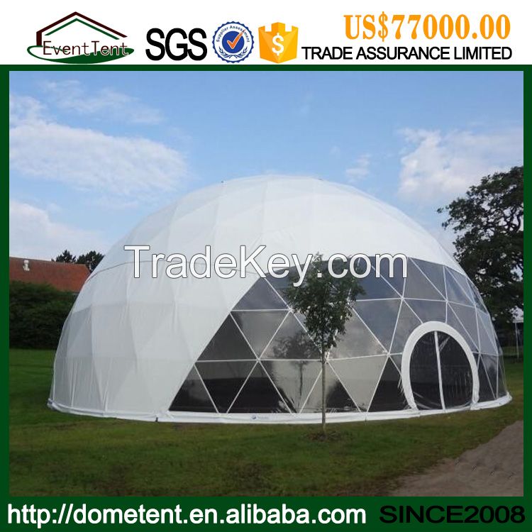 25m Dia Geodesic Dome Tent With Black PVC Cover For Party Event