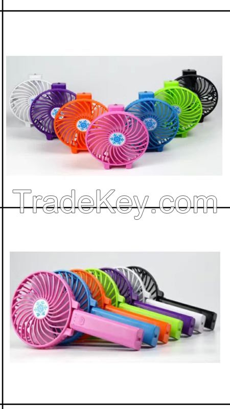 Colorful 1200mAh rechargeable battery Handy Mini Fan with folding