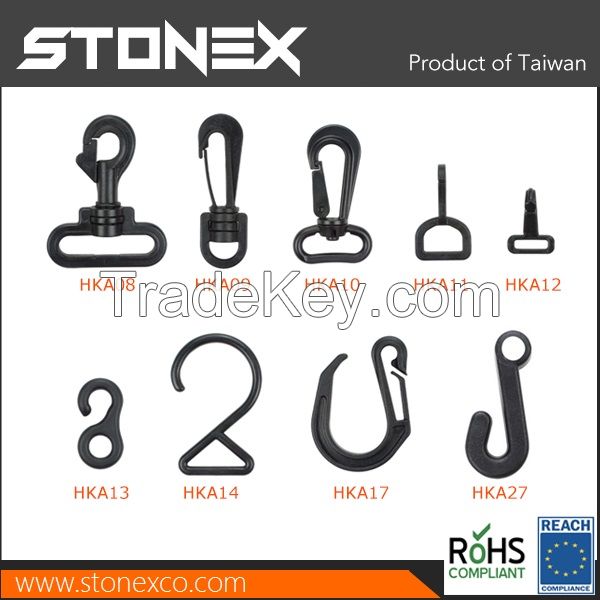 Stonex Durable Plastic Hooks, Carabiner, Bungee Cord Hook, Quick Attach Strap Hook