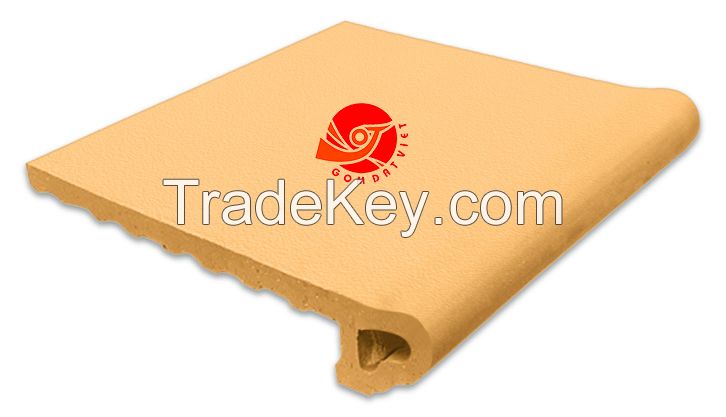 Gom Dat Viet Terracotta Tile, Non-Slip Ourdoor Tiles for Decor Stair, Stepnose Ceramic Materials