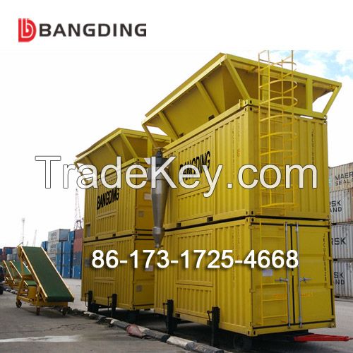 Port containerized weighing and bagging machine for cement and fertilizer
