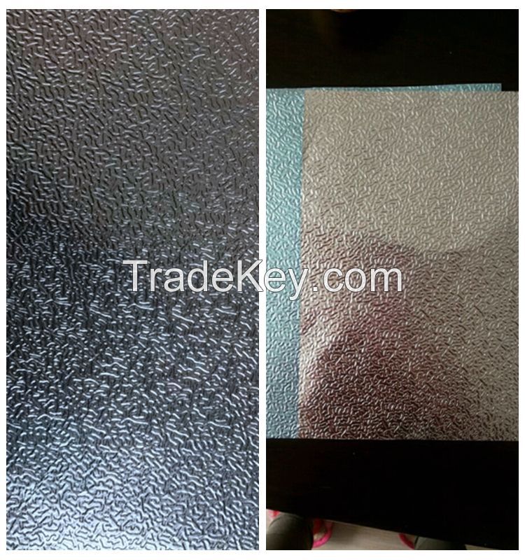 Orange peel embossing and painting aluminum foil for insulation panel