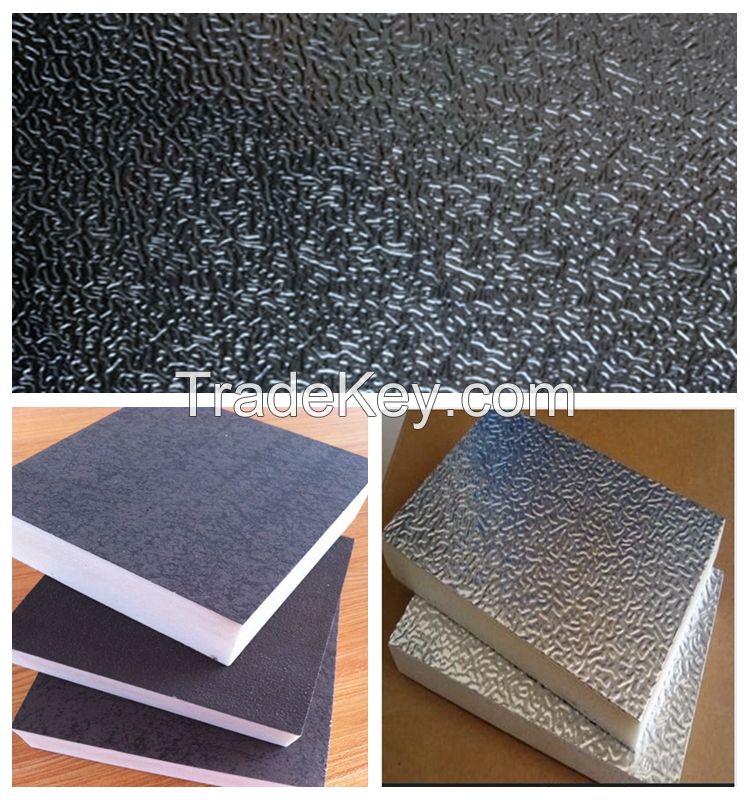 Orange peel embossing and painting aluminum foil for insulation panel