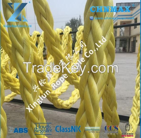 38mm HMPE MOORING ROPES both ends eye spliced