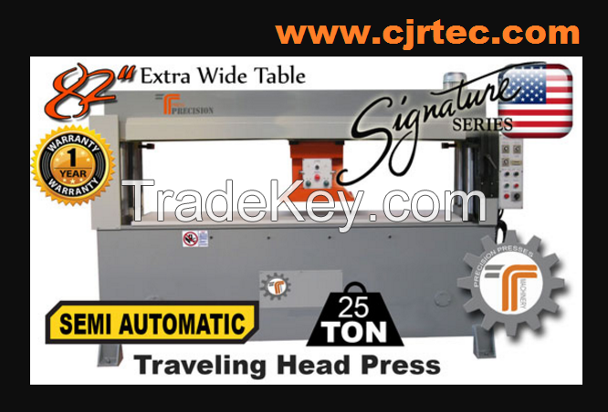 25 Ton Semi Automatic Traveling Head Press w/ 82" Extra Wide Table