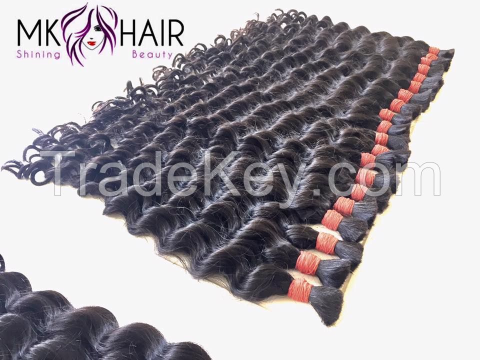 bulk double drawn hair - wavy 60cm 