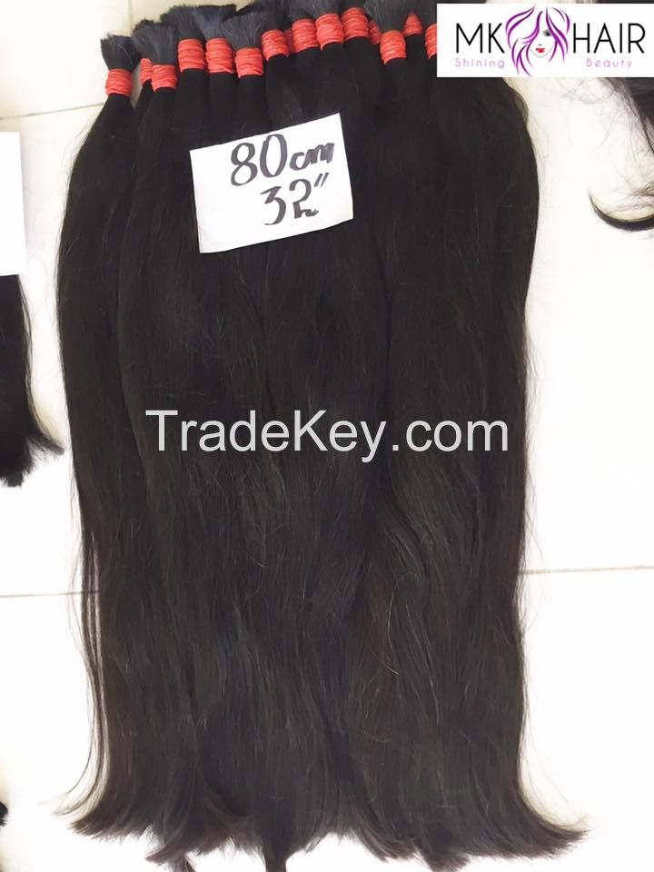 bulk double drawn hair - wavy 60cm 