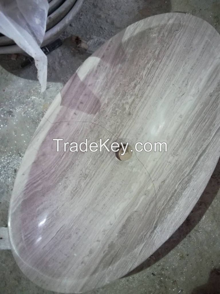 Grey Wooden Marble Basins