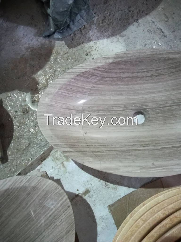 Grey Wooden Marble Basins