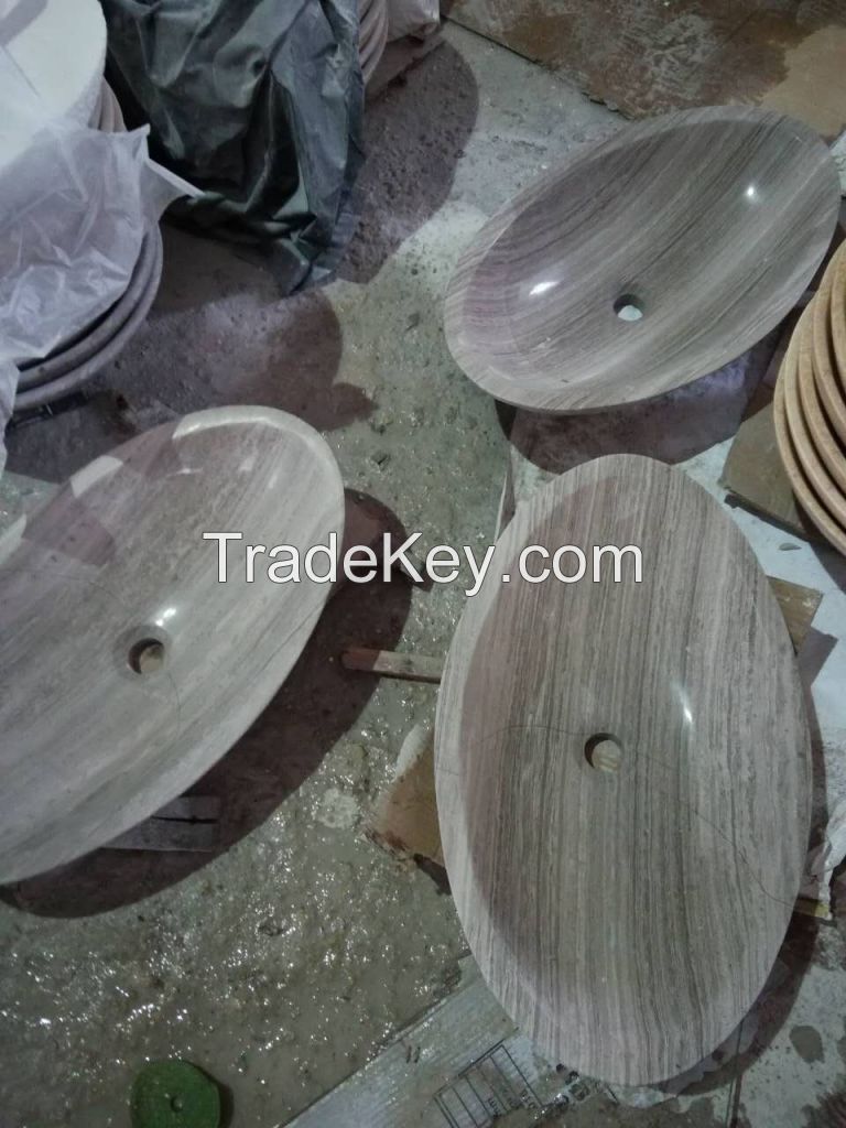 Grey Wooden Marble Basins