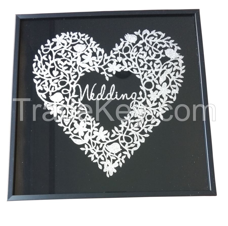 Valentine's Day Heart Print Frame Glass Cover hanging wall frame art