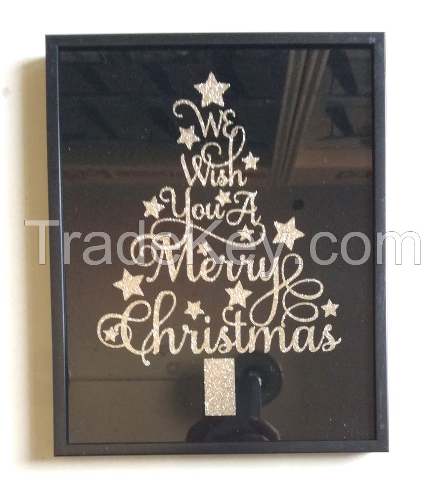  Christmas Gift Decorative Glass Print Home Goods Deco Frame Art