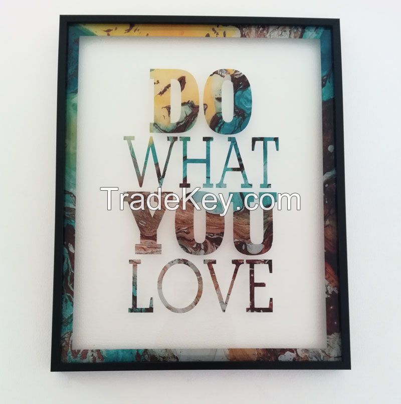2017 New Arrival Home Deco Glass Print Frame Art for Home Decoration
