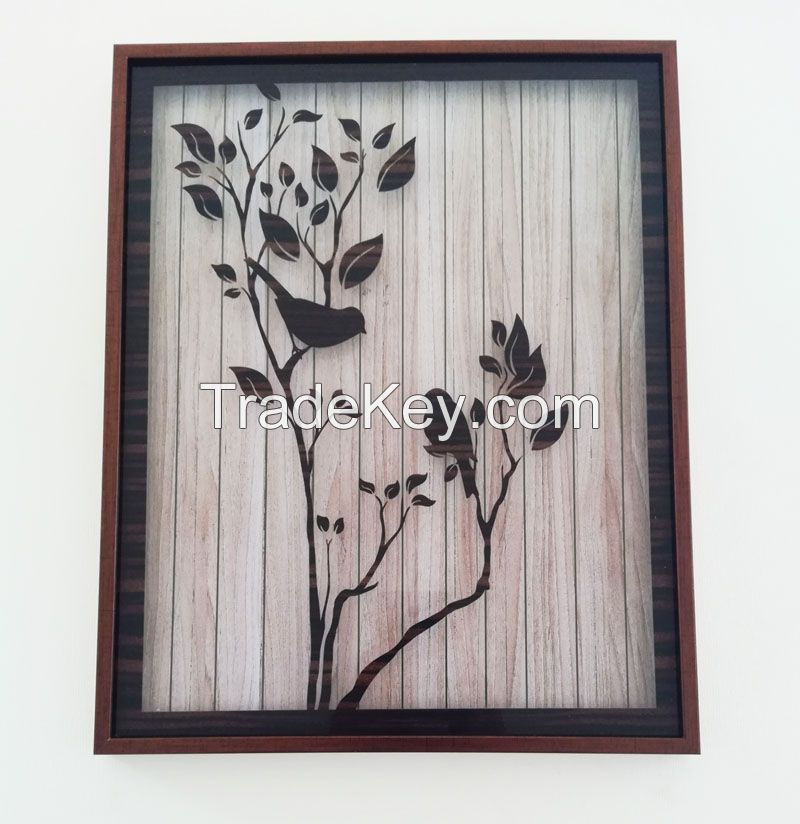 New design glass print art frame home funishing decorative framed art wall hanging frame