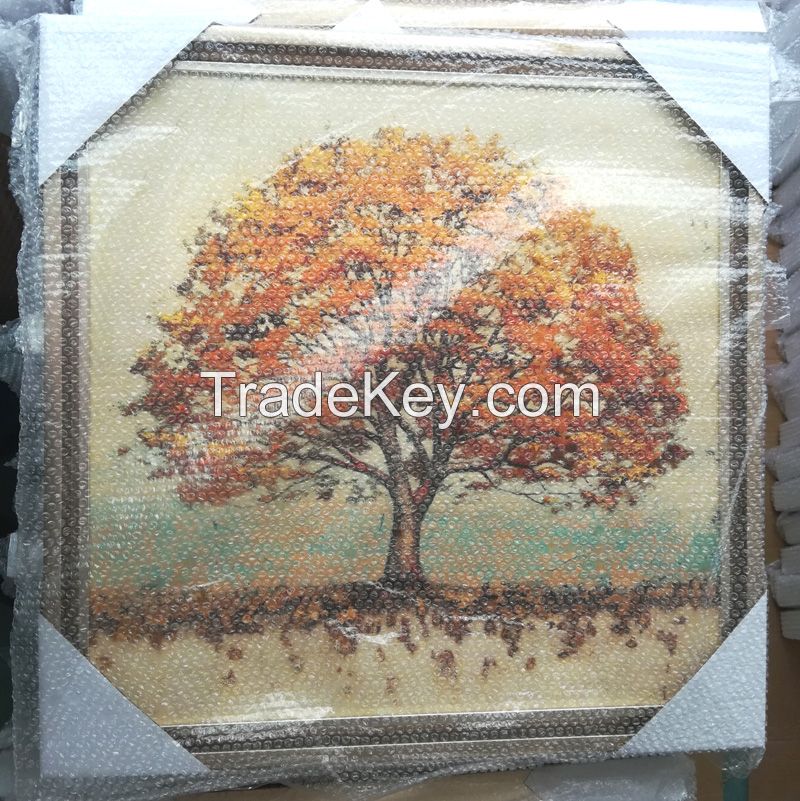 Trees Flowers scene design painting art frame gallery frame wall hanging frame