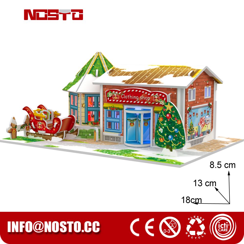Holiday giftware for kids christmas house puzzle for souvenir gift