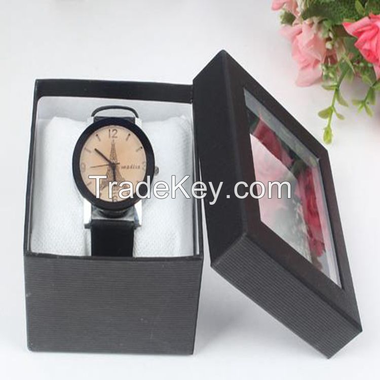 Cardboard Gift Packaging Watch Paper Box With Pvc Window