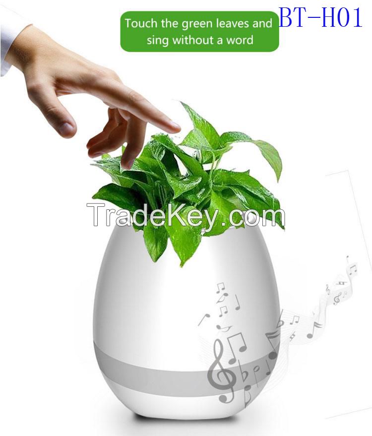 Creative Smart Bluetooth Speaker Music Flower Pots Home Office Decoration Green Plant Music Vase Music Green Plant Touch Induction