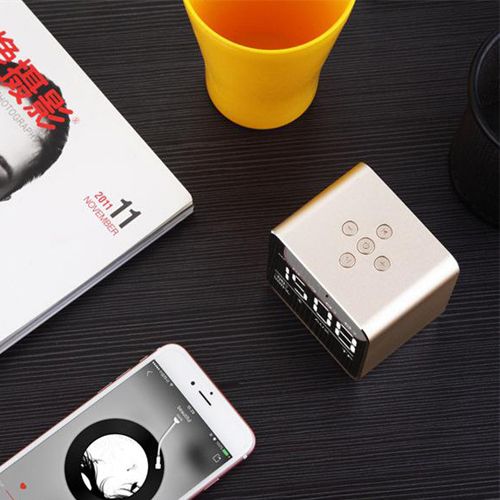 Alarm Clock Bluetooth Speaker Wireless Portable Bedside Speaker 3W Drivers Support TF Card FM Radio and Microphone