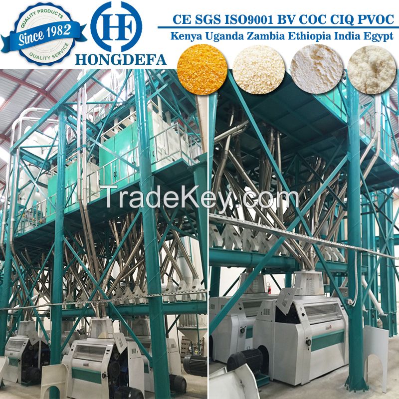 Fully Automatic Complete Plant 100T maize flour grinding mill machine