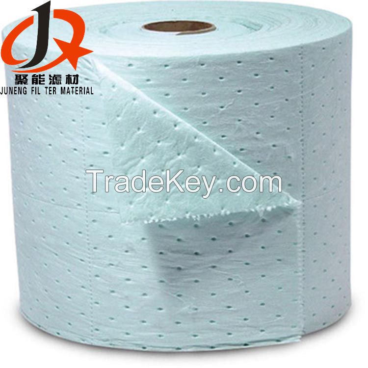 Specialized producing 100 pp fiber melt blown chemical absorbent pads