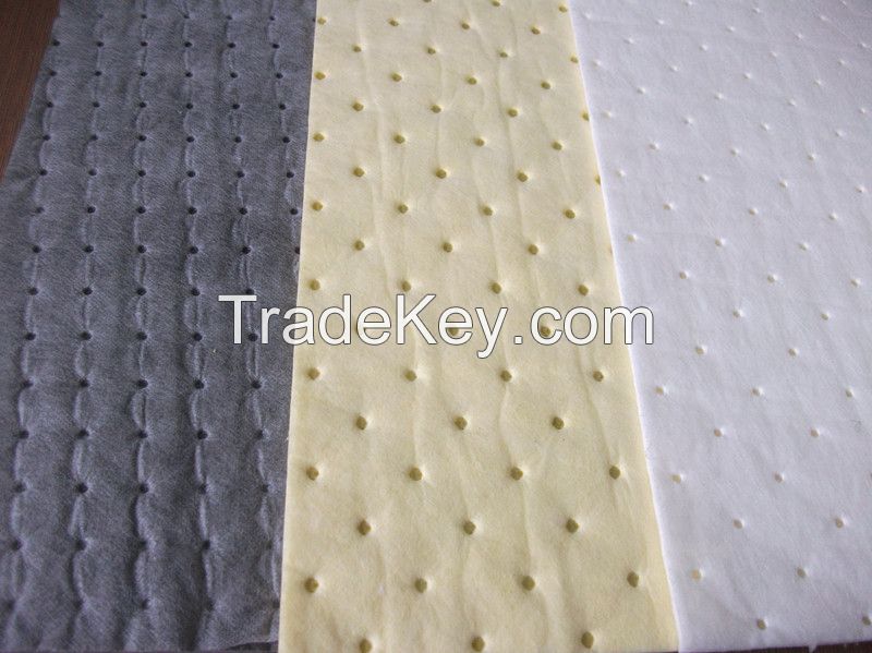 Specialized producing 100 pp fiber melt blown chemical absorbent pads