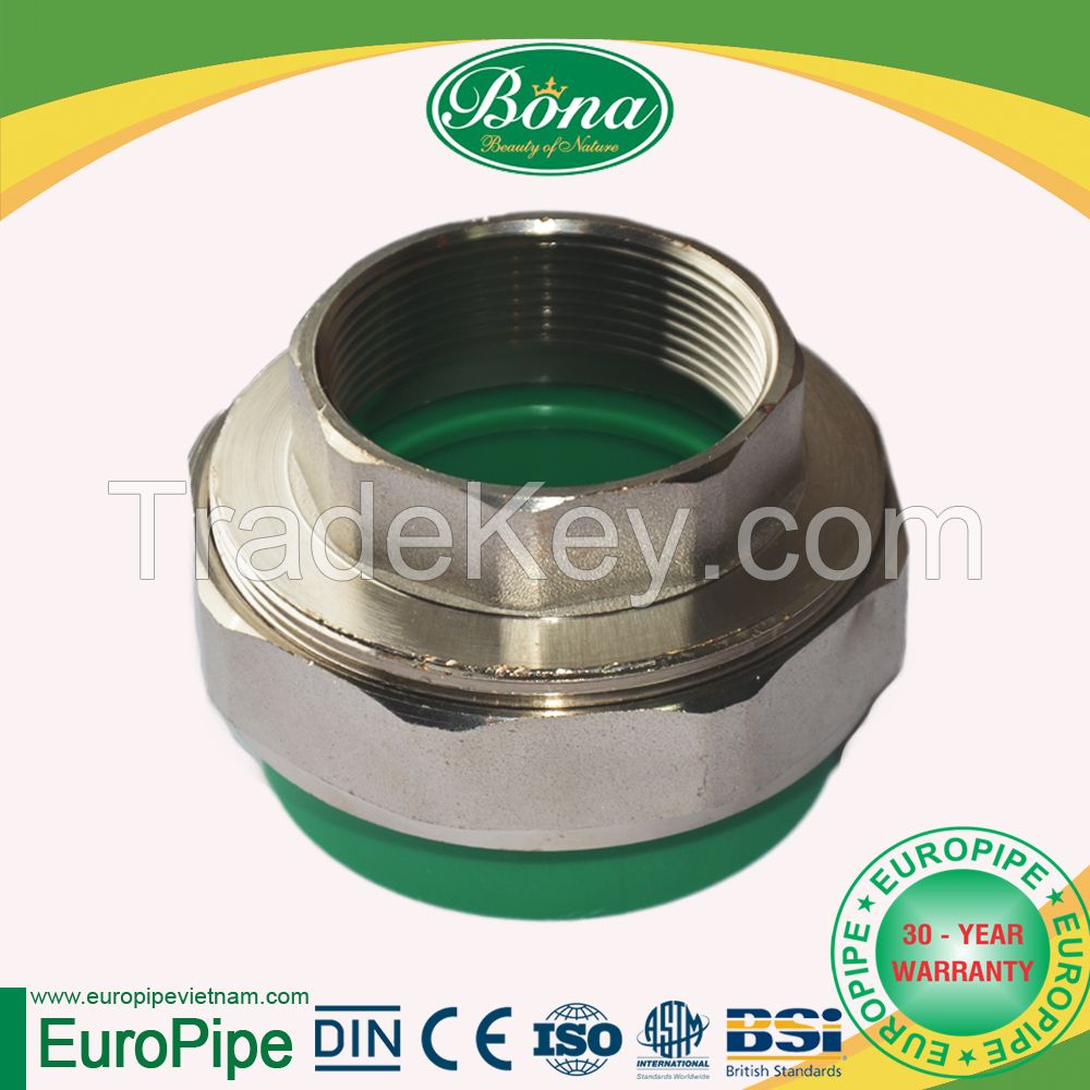 Male and Female Threaded Union - DN20 to DN63 - PP-R Fittings - Bona Corp