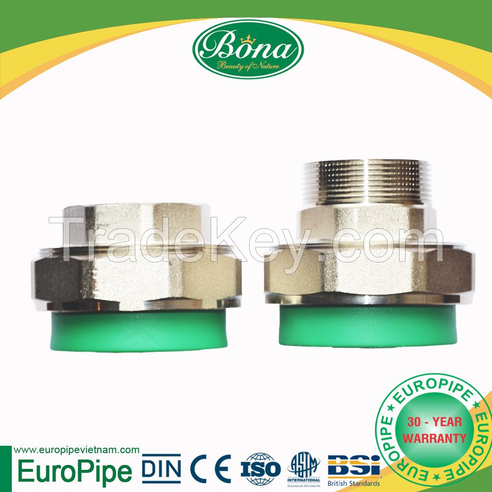 Male and Female Threaded Union - DN20 to DN63 - PP-R Fittings - Bona Corp