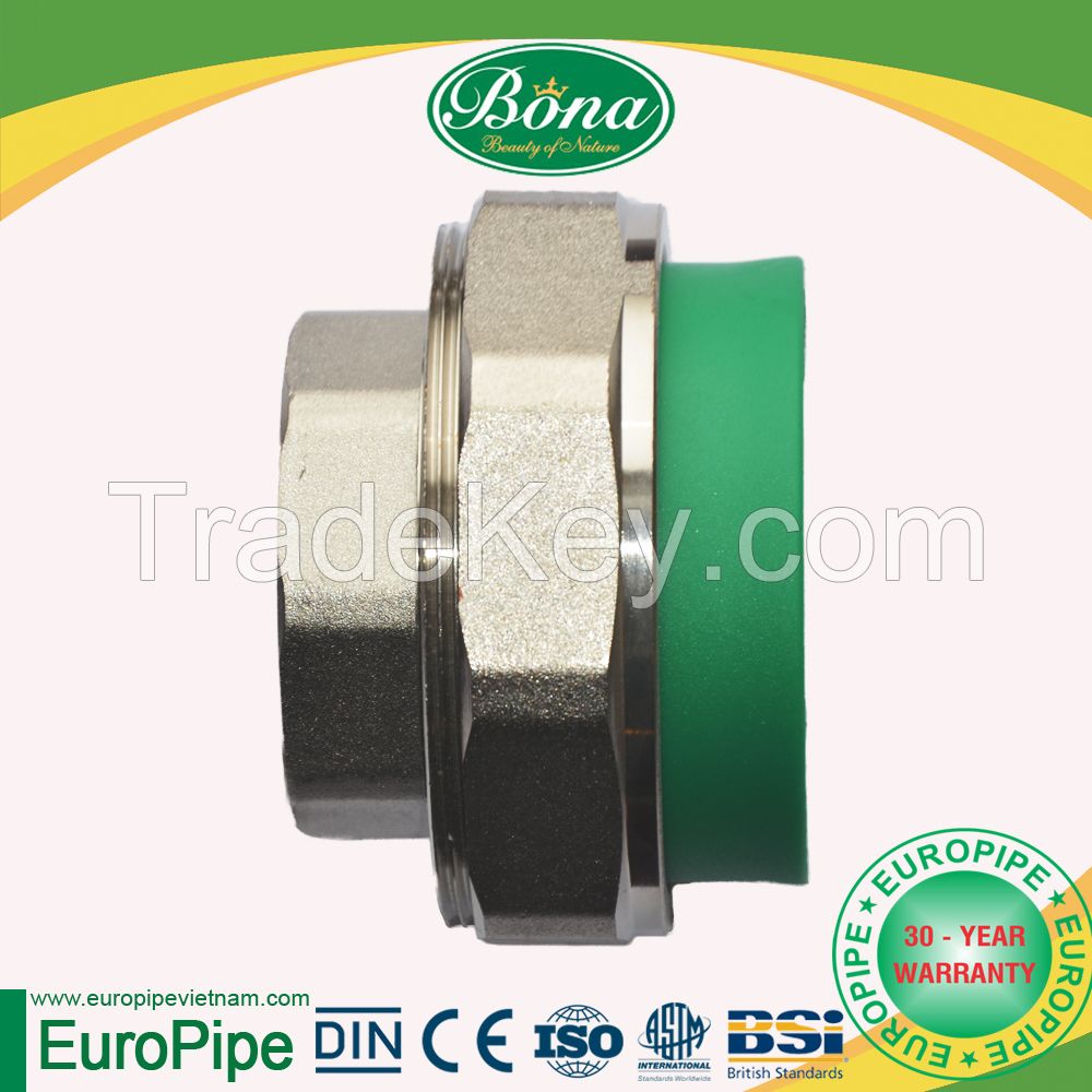 Male and Female Threaded Union - DN20 to DN63 - PP-R Fittings - Bona Corp