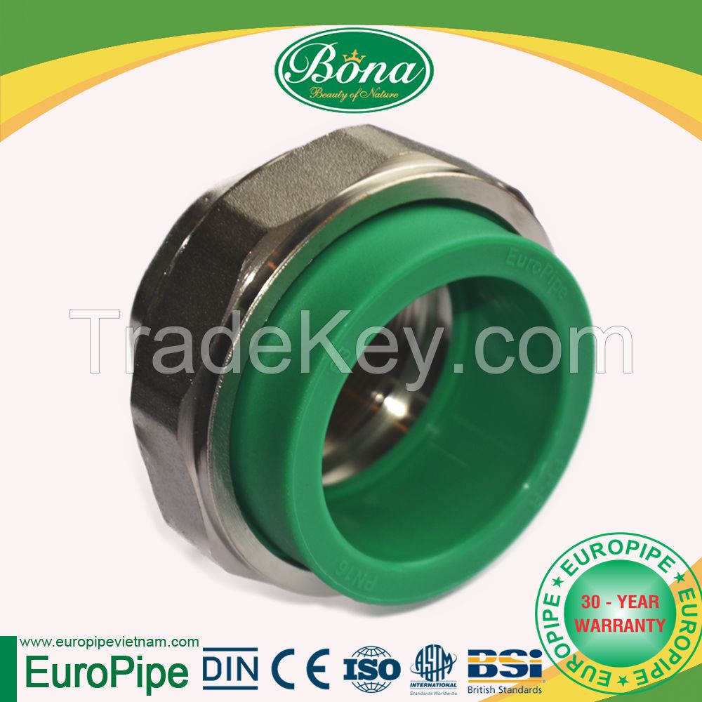 Male and Female Threaded Union - DN20 to DN63 - PP-R Fittings - Bona Corp
