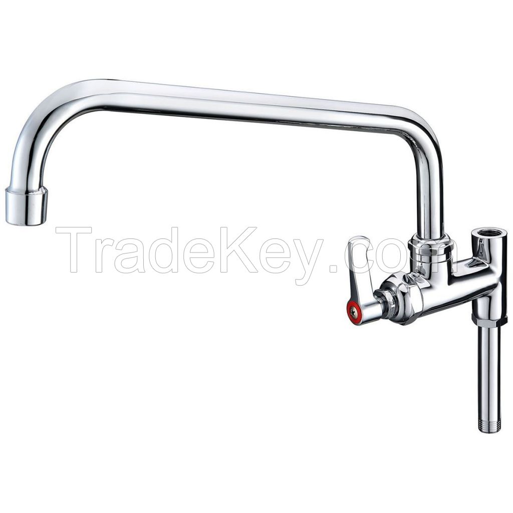 High quality double hole commercial pre-rinse kitchen faucet with pull out spray