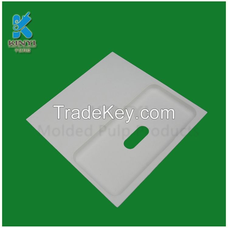 biodegradable bagasse pulp molded phone paper tray pacakging