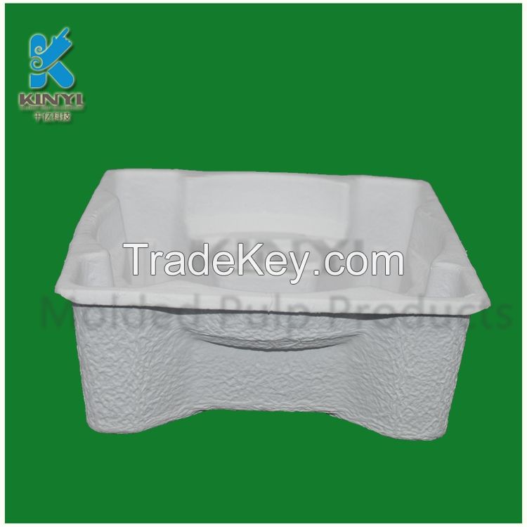 Recyclable material bagasse pulp molded biodegradable paper pulp tray