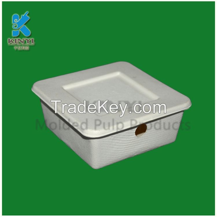 Biodegradable bagasse pulp molded packaging boxes