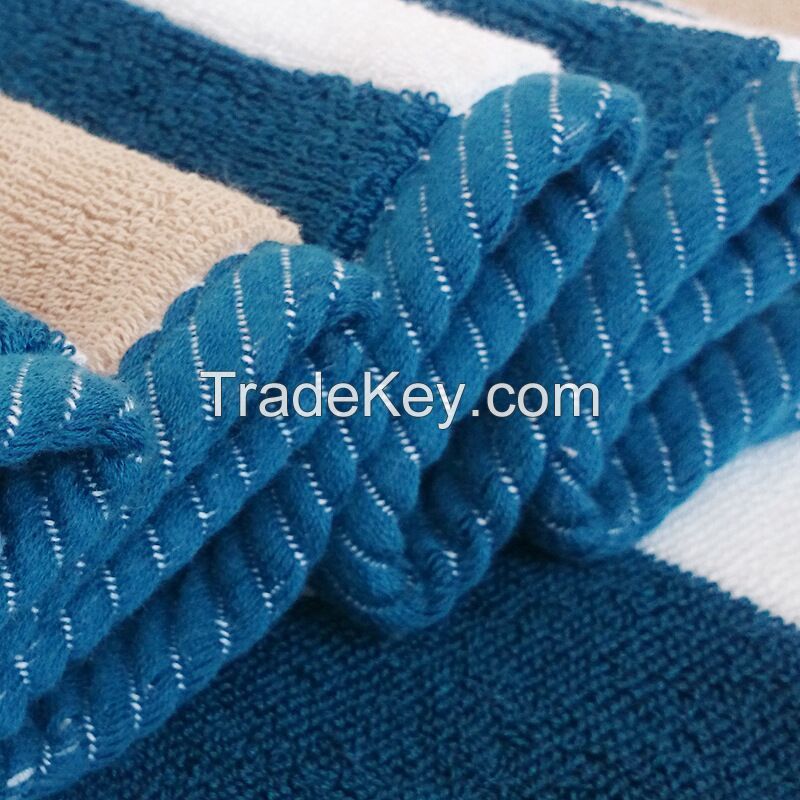 100% Cotton Organic Expanding Stripe Beach Blanket Towel