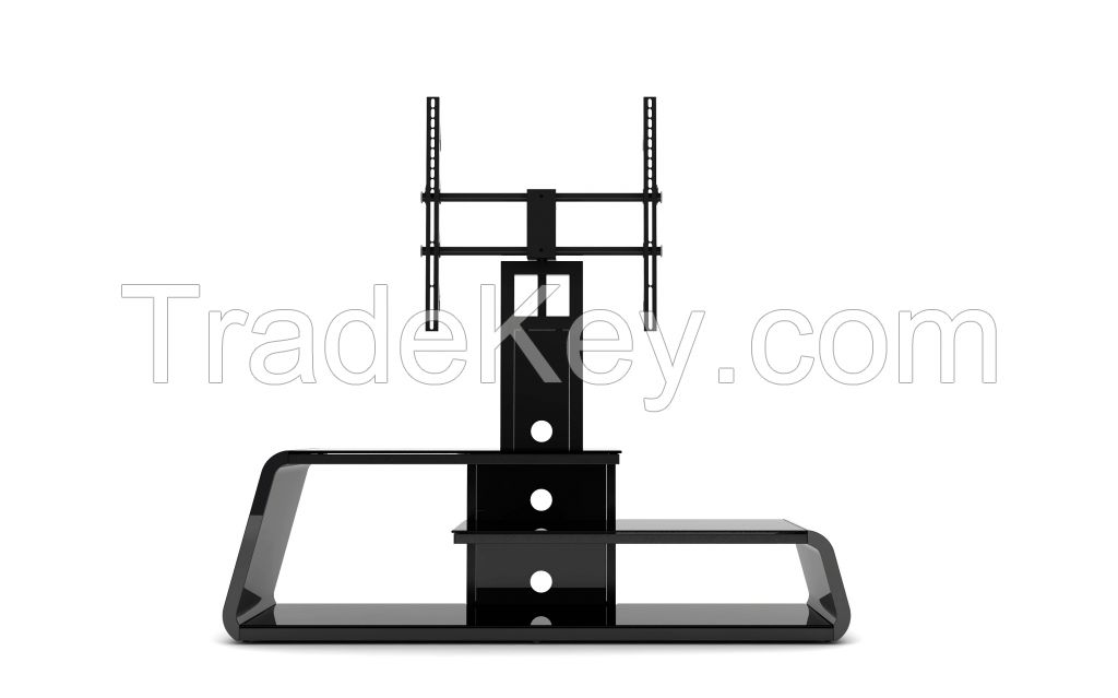 Iron tv stands with bracket  glass plasma tv stand