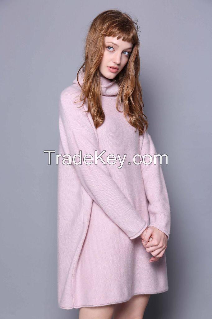 women 100%cashmere long sweater for winter