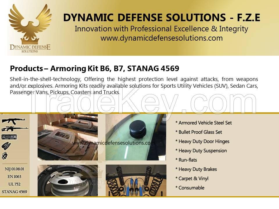 Armroed Vehicle Armoring Kit B6 B7 STANAG 4569