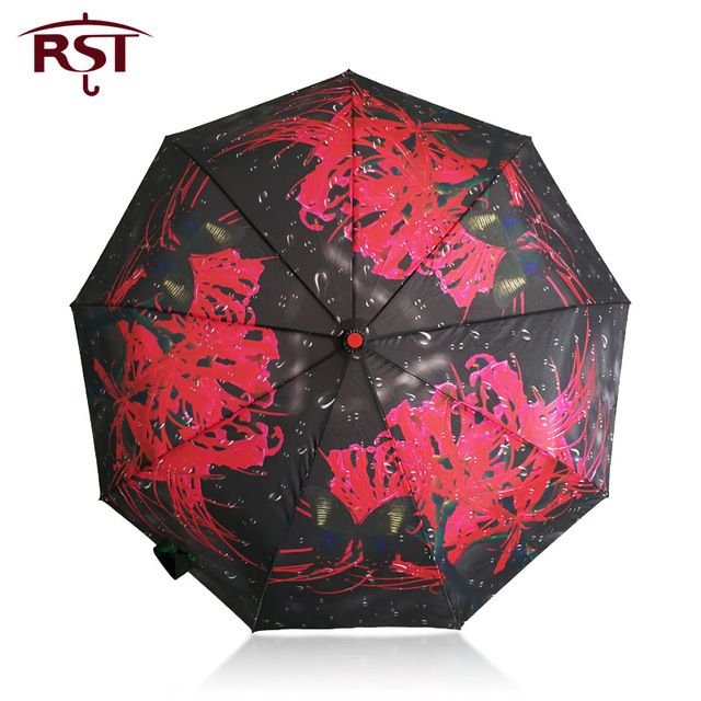 RST oil painting art woman umbrella folding brand quality 9Ribs windpr