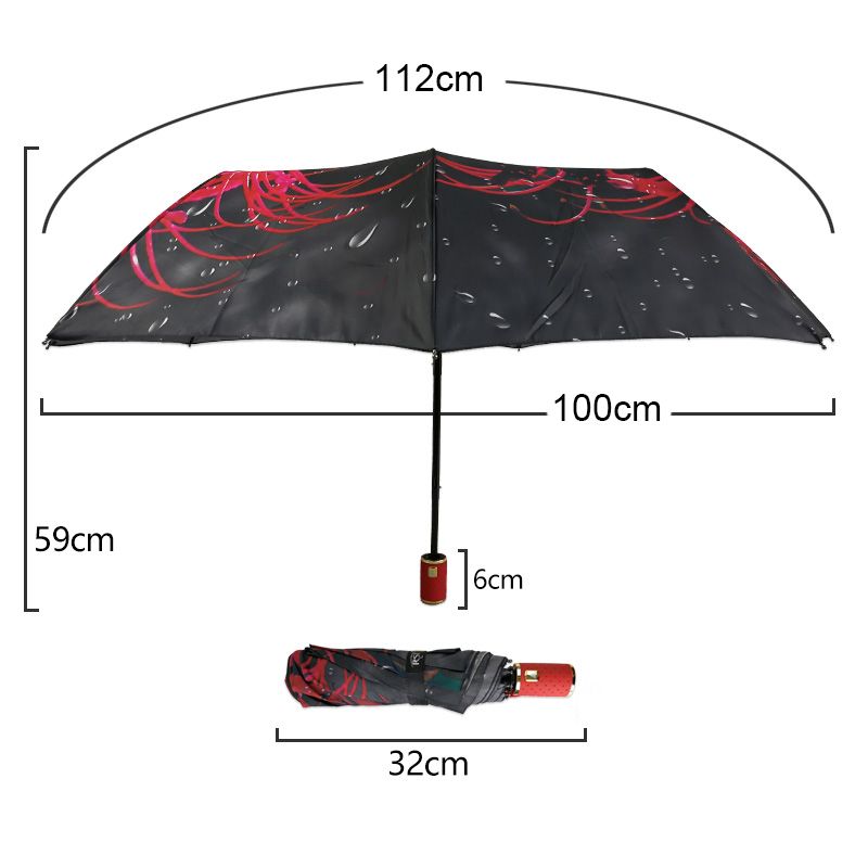 RST oil painting art woman umbrella folding brand quality 9Ribs windpr