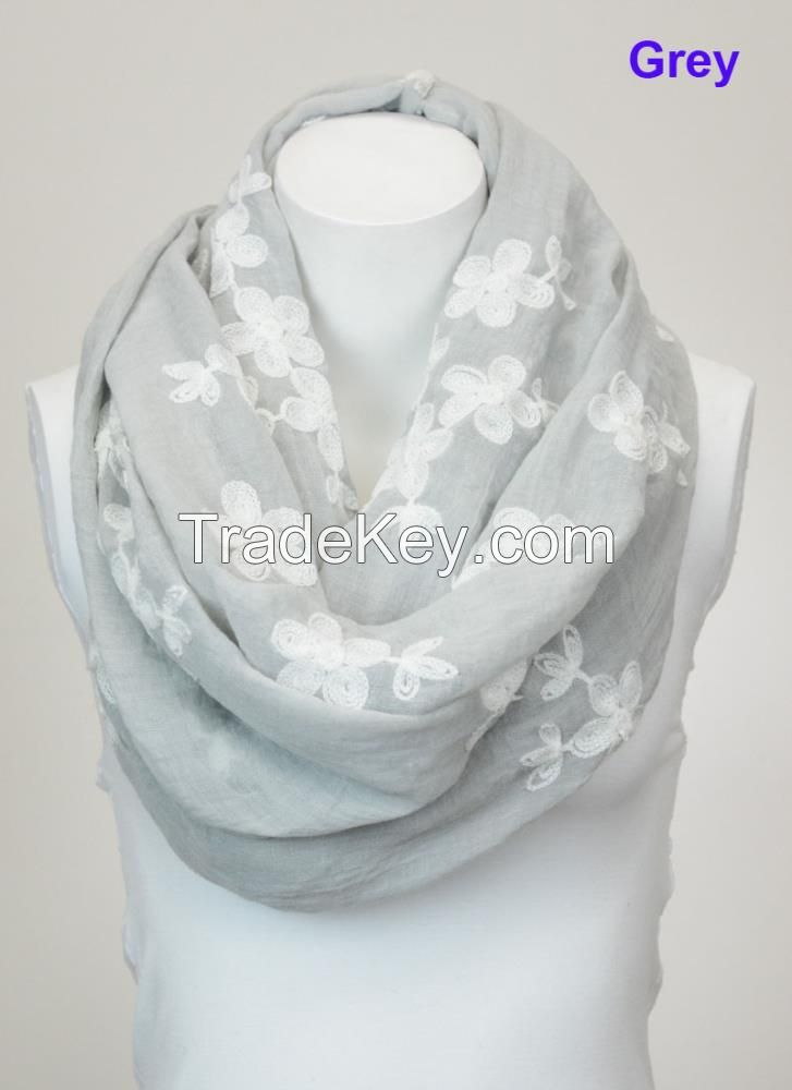 Soft Floral Print Infinity Loop Circle Scarf China Factory