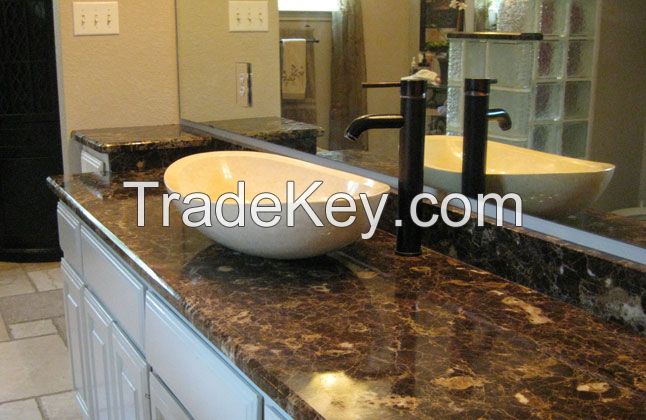 Dark Emperador Marble Countertop,Marble Top for Bathroom Vanity Base