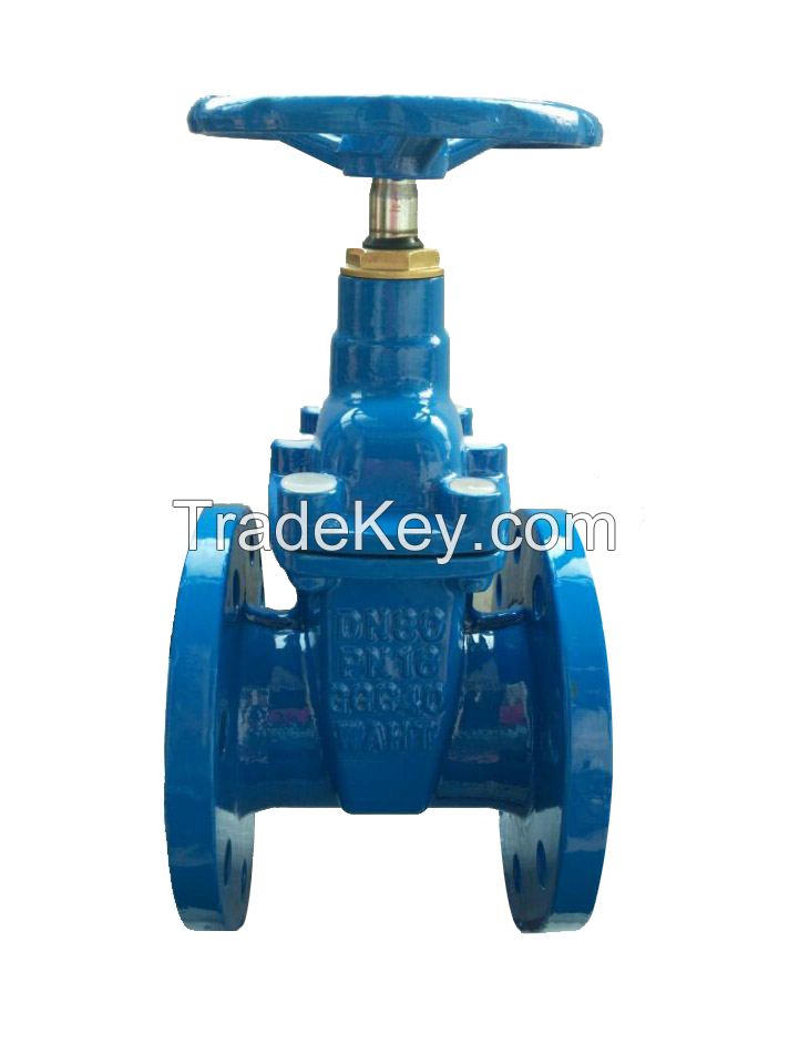 DIN non-rising stem resilient seatd gate valve ,